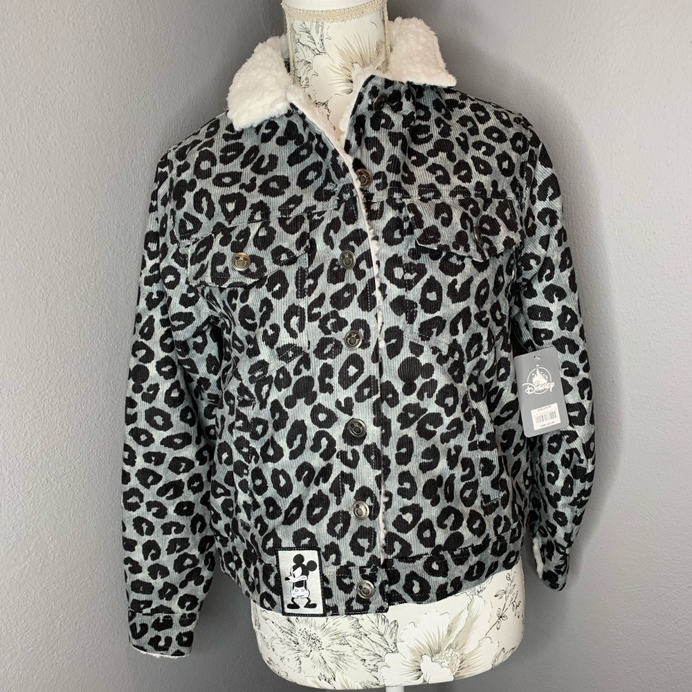 New! Disney Women's Mickey Mouse Jacket Leopard XS